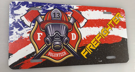 Firefighter License Plate